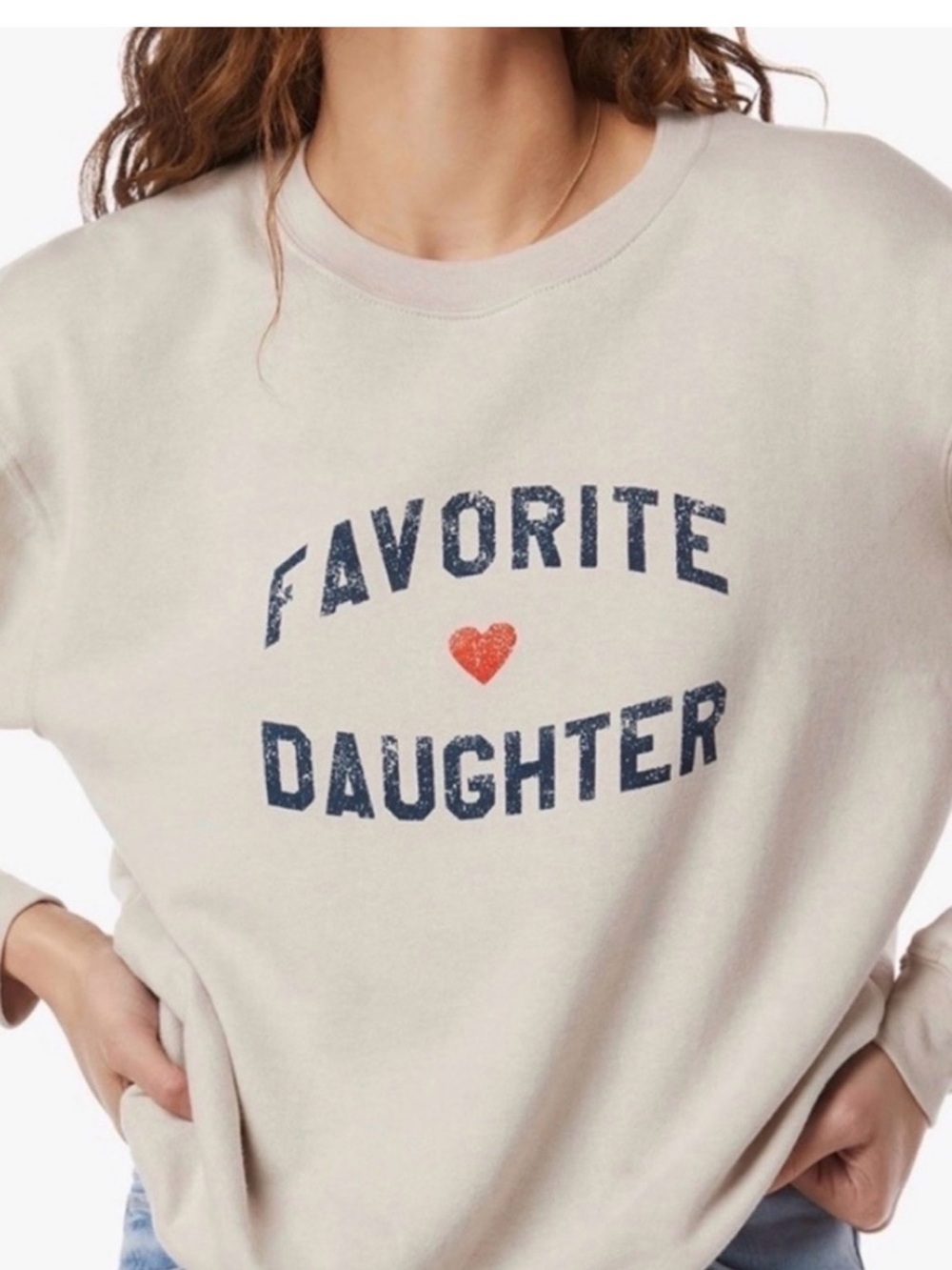 Favorite Daughter Cream Graphic Sweatshirt